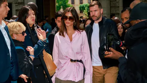 Alexandra Mavros Emily Ratajkowski at Loewe at Paris Fashion Week