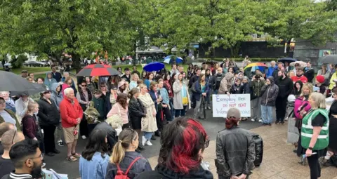 RTE Protesters at a rally in Galway on Saturday