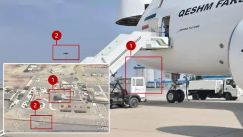 X @SudanSena Qeshm Fars Air Boeing 747 in Port Sudan airport