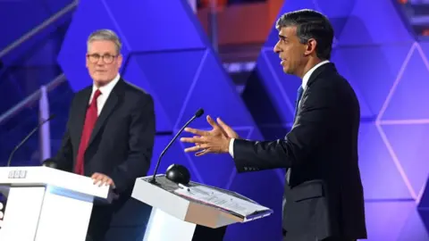 Getty Sir Keir Starmer and Rishi Sunak at the Nottingham debate