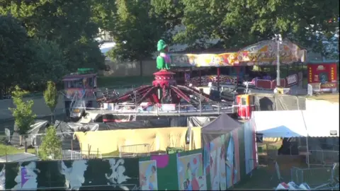 BBC On Sunday tarpaulin was seen around one of the rides, although it is not clear which ride suffered the malfunction