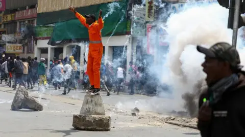 EPA Anti-government demonstrators take to the streets of Nairobi