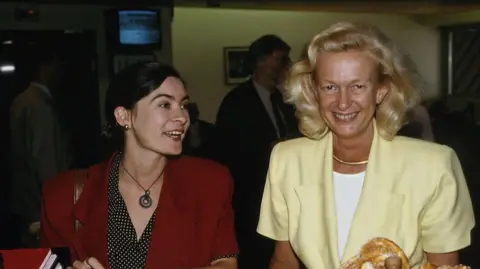 Getty Images Eluned Morgan with Nicole Fontaine, the former president of the European Parliament, in 1994