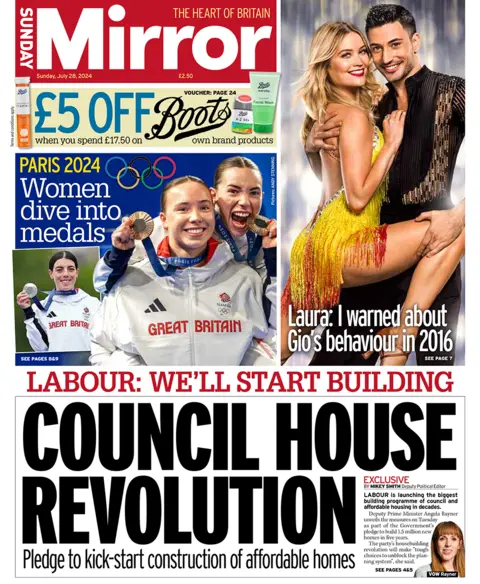 Sunday Mirror headline reads: "Council House revolution"