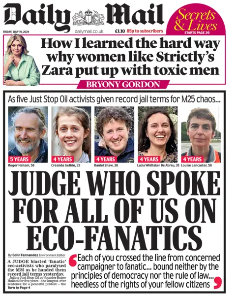 Daily Mail front page