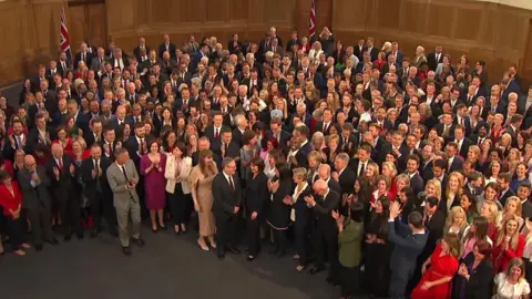 Hundreds of Labour MPs pose for a first day of term photo