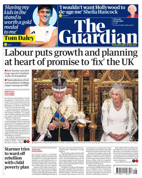 The Guardian front page