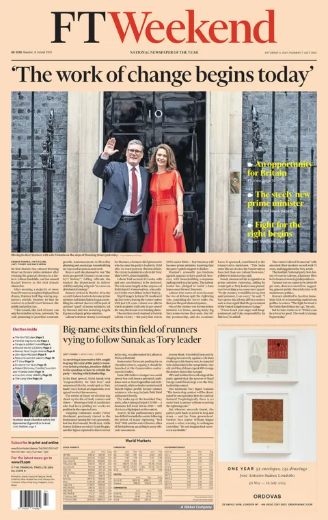 Front page of the Financial Times for 6 July