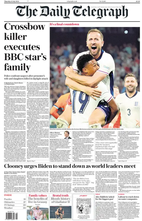 Daily Telegraph front page for 11/07/24