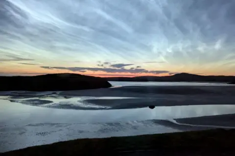 Jennifer Brown Noctilucent clouds pictured from Uig, Lewis