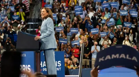 Getty Images Harris at podium