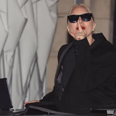 ladygagarazzii / Instagram Lady Gaga appears for fans in Paris, playing new music from a laptop