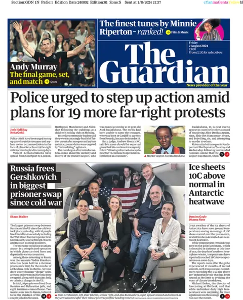 The Guardian front page