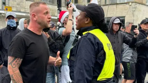 Getty Images  Anti-racism activists gather at Guildhall square to face off far-right protesters after they announce a protest in Plymouth.