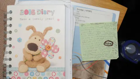 Cheshire Police Items presented at Lucy Letby's trial including diaries and scrawled notes