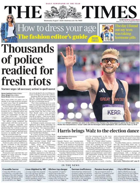 The Times: Thousands of police readied for fresh riots