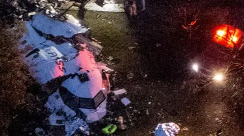 AFP Aerial view of crash site in Vinhedo