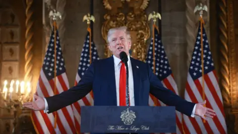 Getty Images Donald Trump holds a press conference at his Mar-a-Lago resort on 8 August