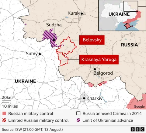 Map showing  Ukrainian counter-offensive