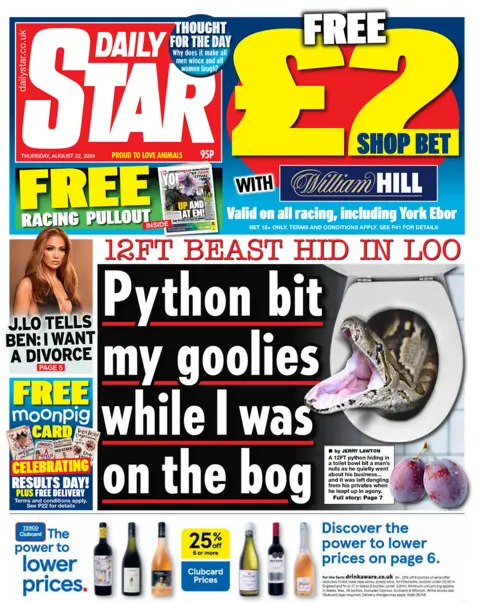 The Daily Star front page, 22 August