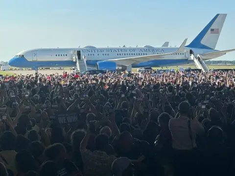 BBC News Picture taken at Harris rally in Detroit 