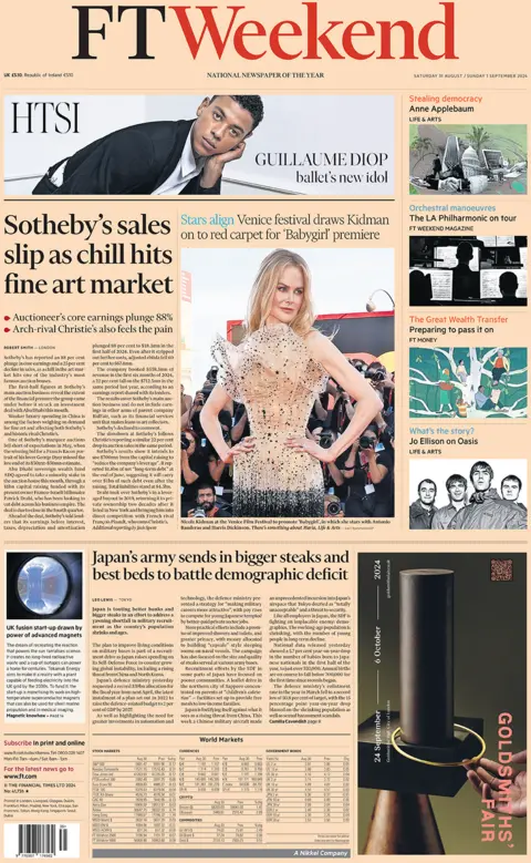 Front page of the Financial Times