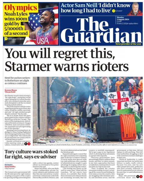 The Guardian: You will regret this, Starmer warns rioters