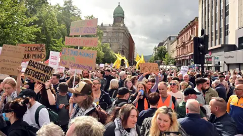 Pacemaker Anti-racist protesters in Belfast