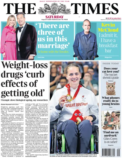 Front page of the Times