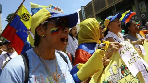 Reuters Women protesting during a march in Venezuela