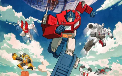 Hasbro A promotional poster advertising the original Transformers characters