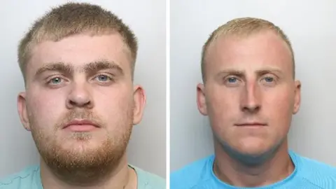 BBC Nevin Matthewman, left and Nathan Palmer were both sentenced for their part in the mob riot outside a Holiday Inn in Rotherham