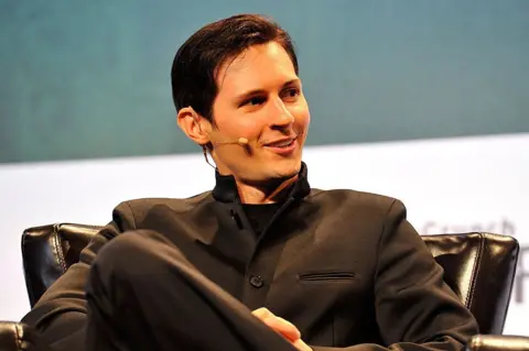 Getty Images Pavel Durov, the founder of Telegram, speaking at a conference