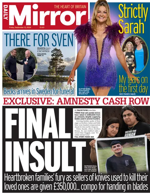 Daily Mirror headline reads: Final insult