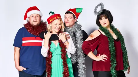  BBC/PA Gavin and Stacey characters Smithy, Stacey, Gavin and Nessa