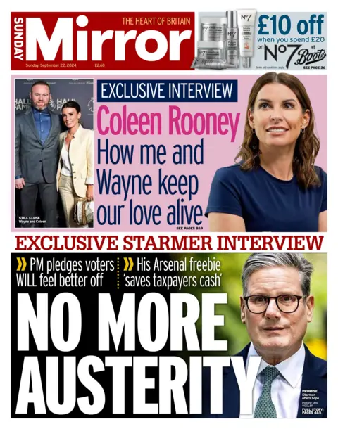 The Sunday Mirror headline reads: No more austerity 