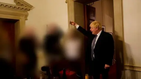 Sue Gray Report/Cabinet Office/PA Wire Handout photo dated 13/11/20 issued by the Cabinet Office showing Prime Minister Boris Johnson at a gathering in 10 Downing Street