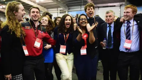 Cat Headley  Cat Headley and other No activists celebrate their victory at the Edinburgh count 