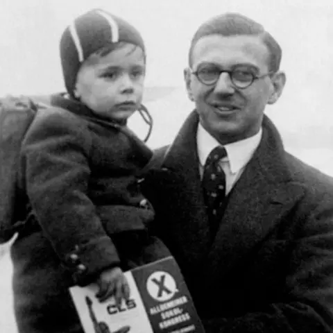  Family handout via Press Association Sir Nicholas with one of the children he rescued, named Hansi Beck, in 1939