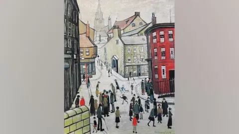 The Estate of L.S. Lowry A LS Lowry painting which shows Bridge Street in 1938 with characters gathered at the bottom of the hill, some adults some children