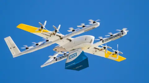 BBC A drone in action during a trial run