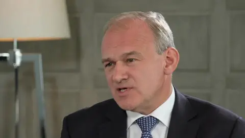 BBC Sir Ed Davey in a suit and tie