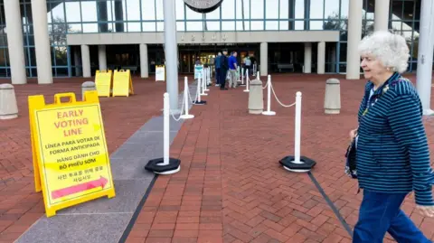 Reuters A voter heading to the Fairfax County Government Center polling place in Virginia