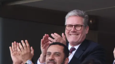 Alamy Sir Keir Starmer at Arsenal's opening game of the season against Wolves