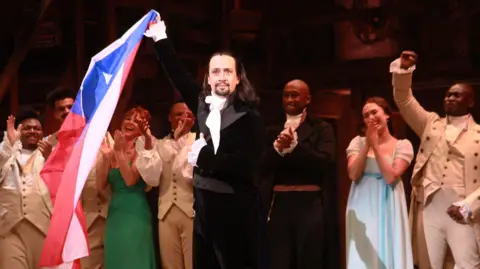 Getty Images Picture of Lin- Manuel Miranda at the opening night of Hamilton 2019