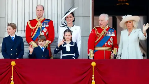 Getty Images Royal family on the balcony of Buckingham Palace