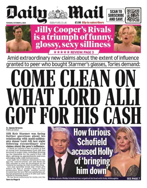 Front page of the Daily Mail 