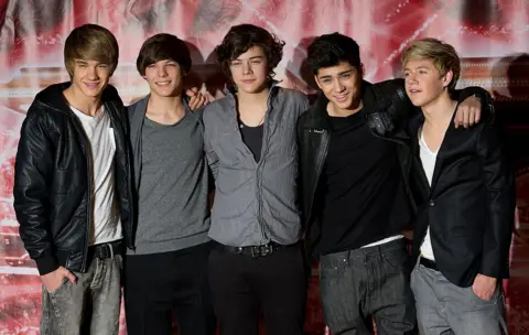 Getty Images Liam Payne, Harry Styles, Zayn Malik, Louis Tomlinson, and Niall Horan at an X Factor press conference 