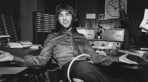 Johnnie Walker in the Radio 1 studio in 1969