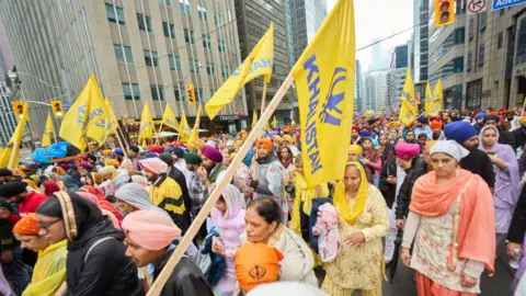 Getty Images Khalistan protestors in Canada